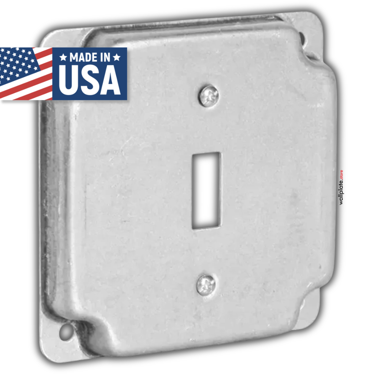 4 Inch Square Galvanized Steel Toggle Switch Exposed Work Electrical Box Cover