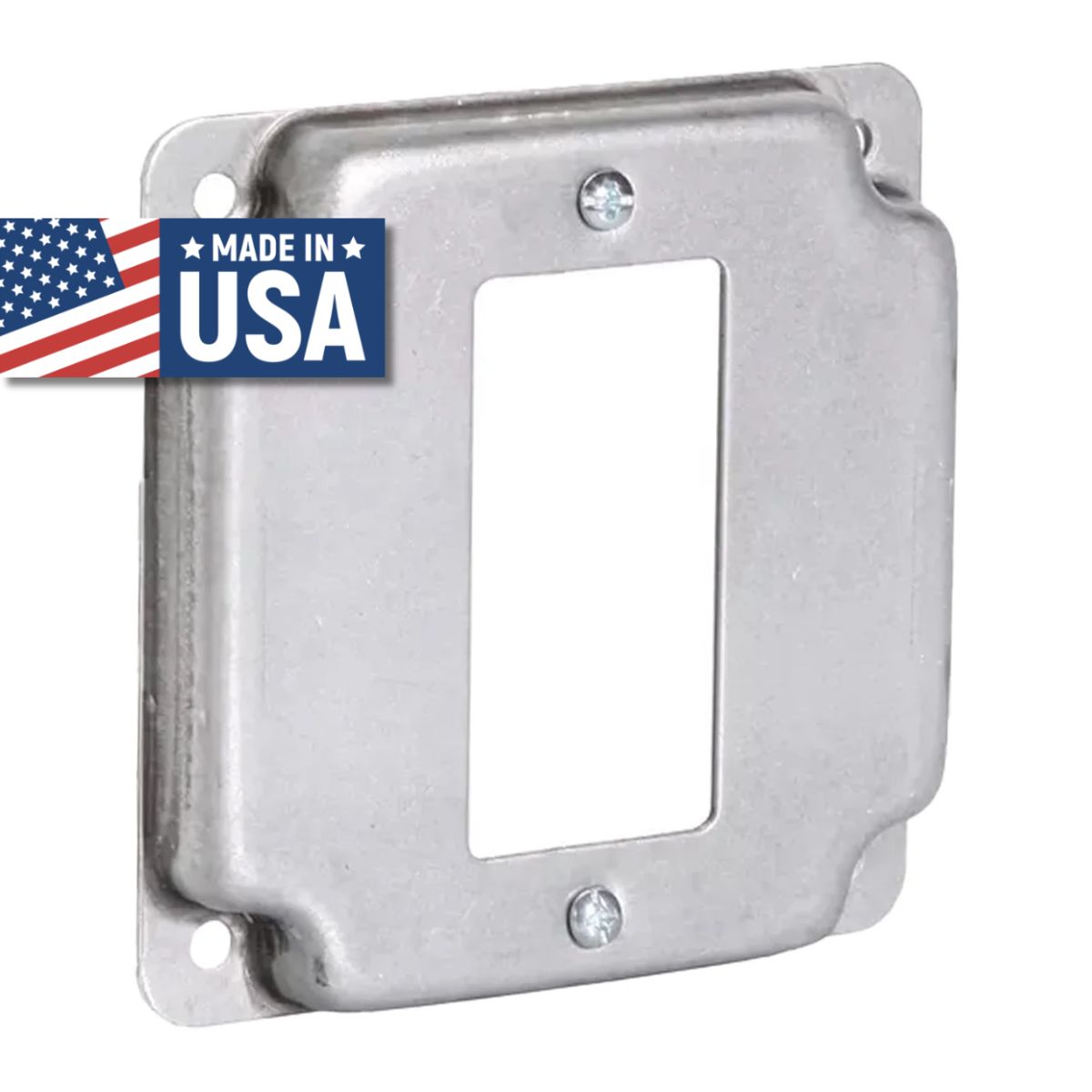 4 inch Square Galvanized Steel Rocker Switch Electrical Box Cover