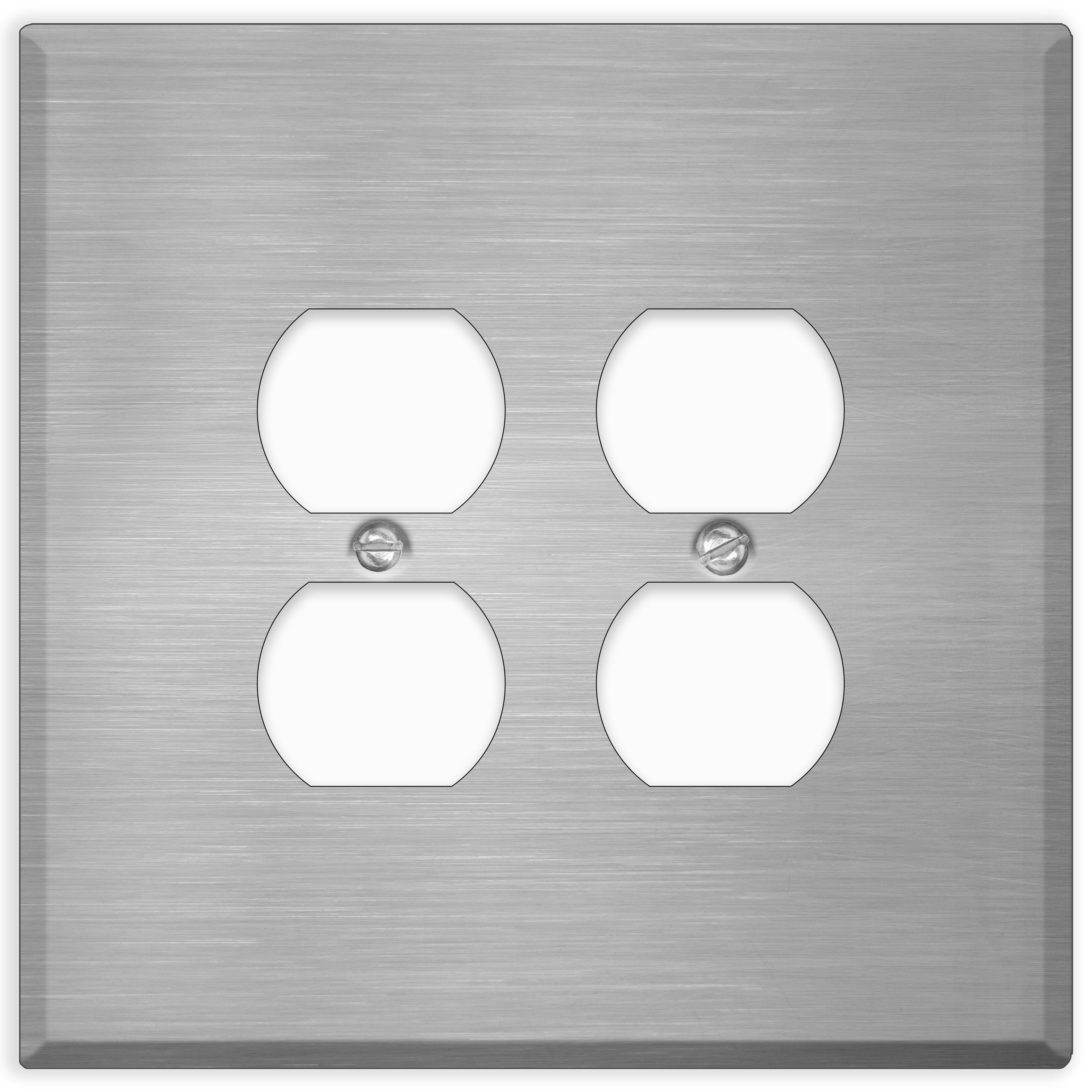 2 Gang Stainless Steel Oversized Duplex Receptacle Cover