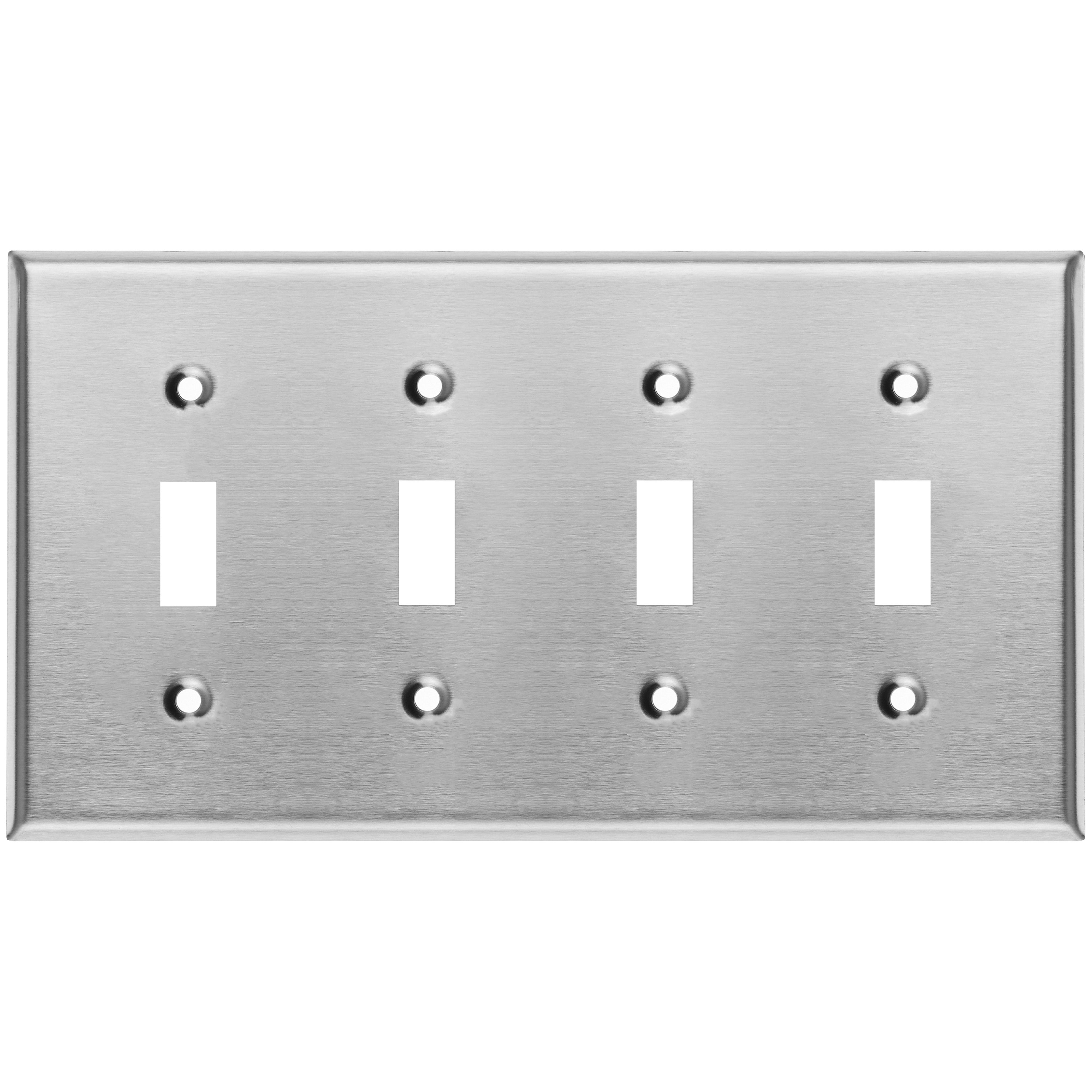 4 Gang Stainless Steel Toggle Switch Wall Plate Cover