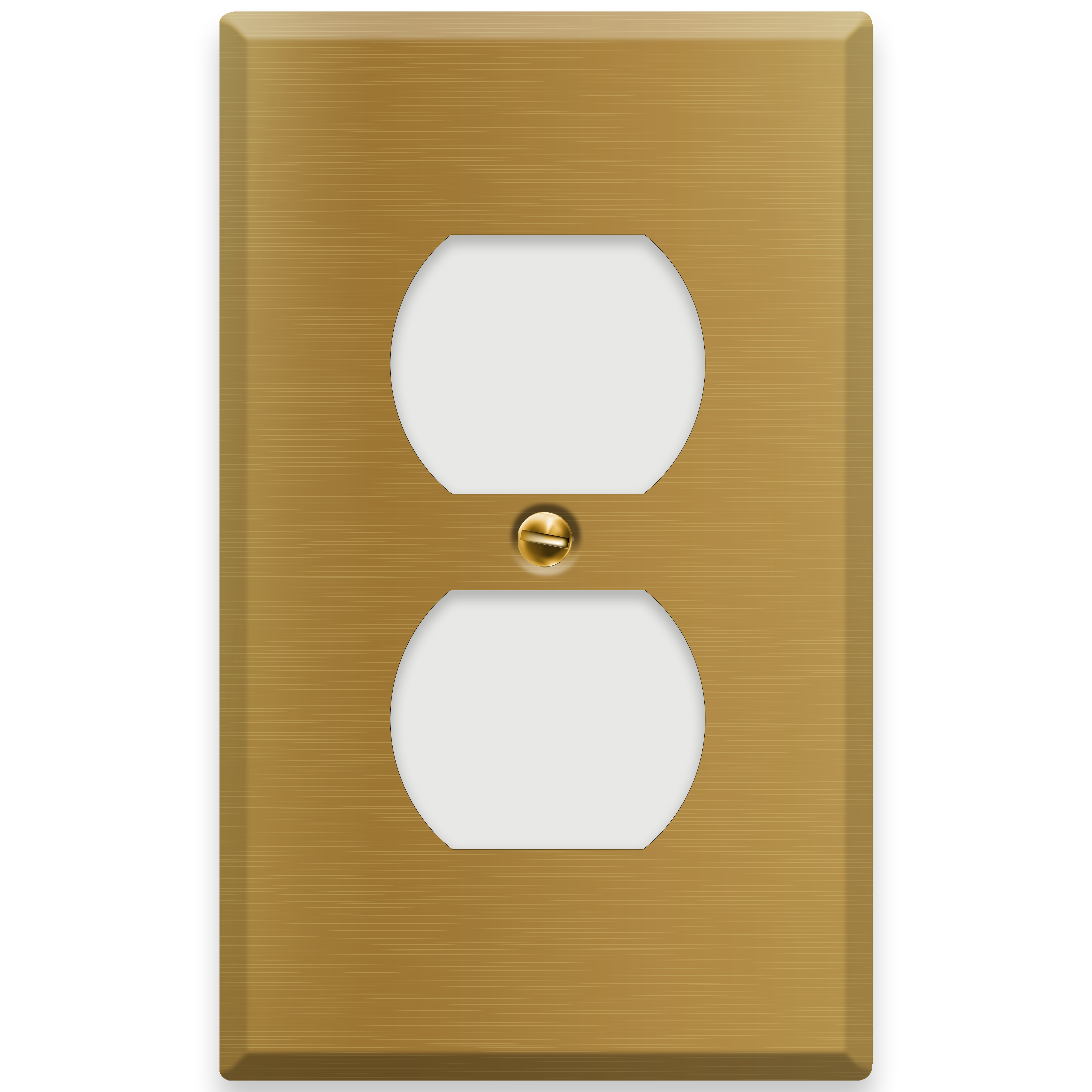 1-Gang Satin Brass Duplex Receptacle Cover