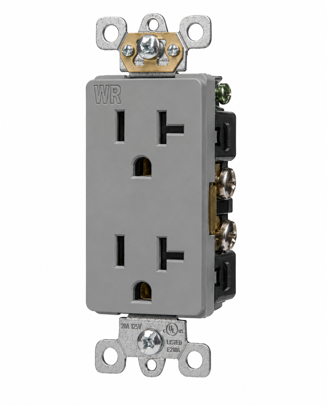 Gray, Decorator Duplex Receptacle 20A-125V