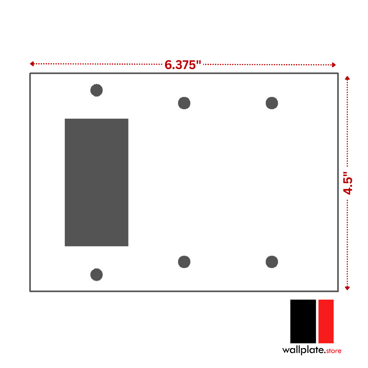 3-Gang Metal Wall Plate – 1 GFCI Rocker + 2 Blank – White Semi-Gloss – Made in the USA