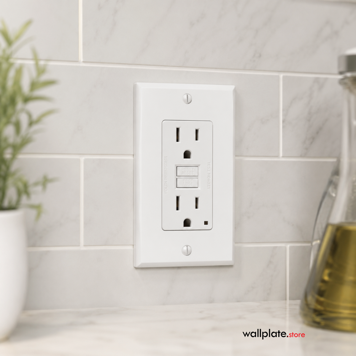 1 Gang White Metal Decora® Style Rocker GFCI Switch Wall Plate Cover