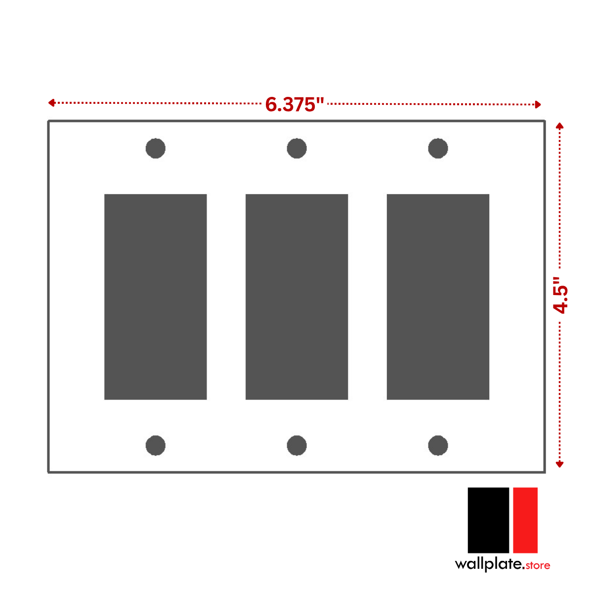 3 Gang White Metal Decora® Style Rocker GFCI Switch Wall Plate Cover