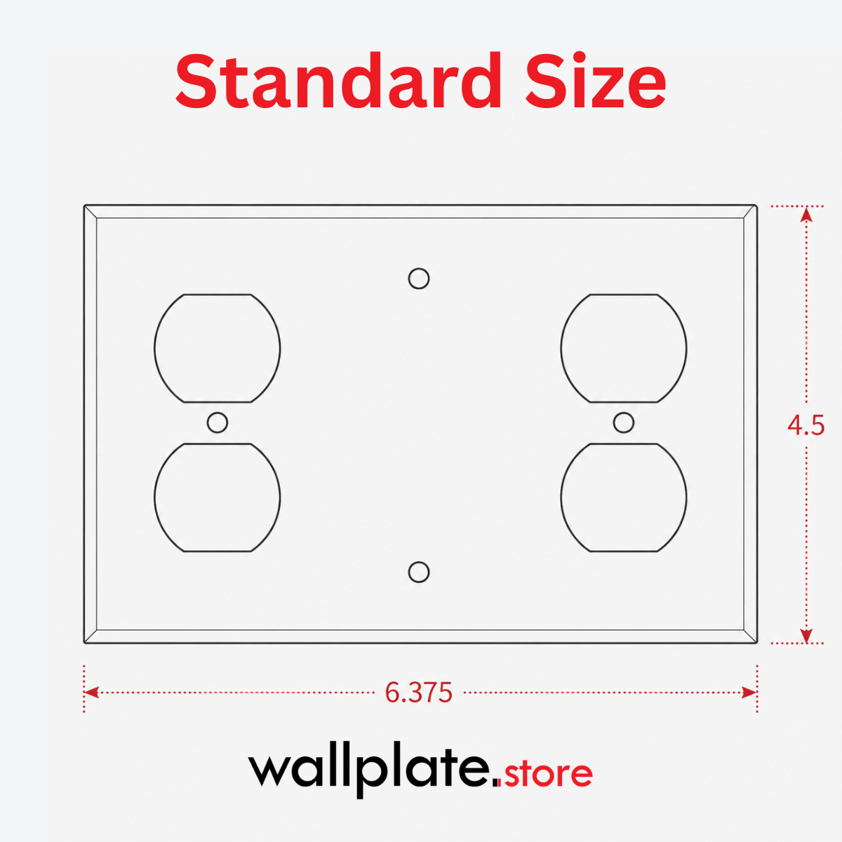 3-Gang, Standard Size, 1 Duplex, 1 Blank and 1 Duplex, White Semi-Gloss Finish Plate Cover -  Made in USA
