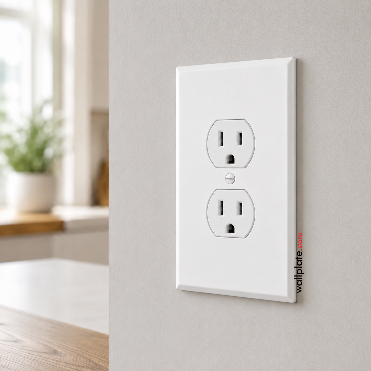 1 Gang Oversized Jumbo White Metal Duplex Receptacle Electric Outlet Cover - Made in USA