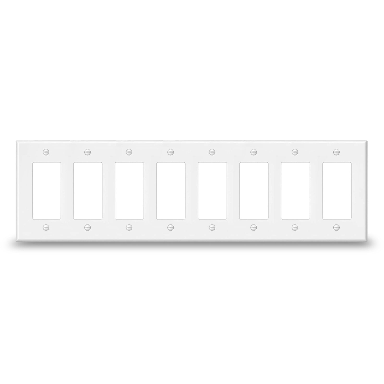 8 Gang White Metal Decora® Style Rocker GFCI Switch Wall Plate Cover
