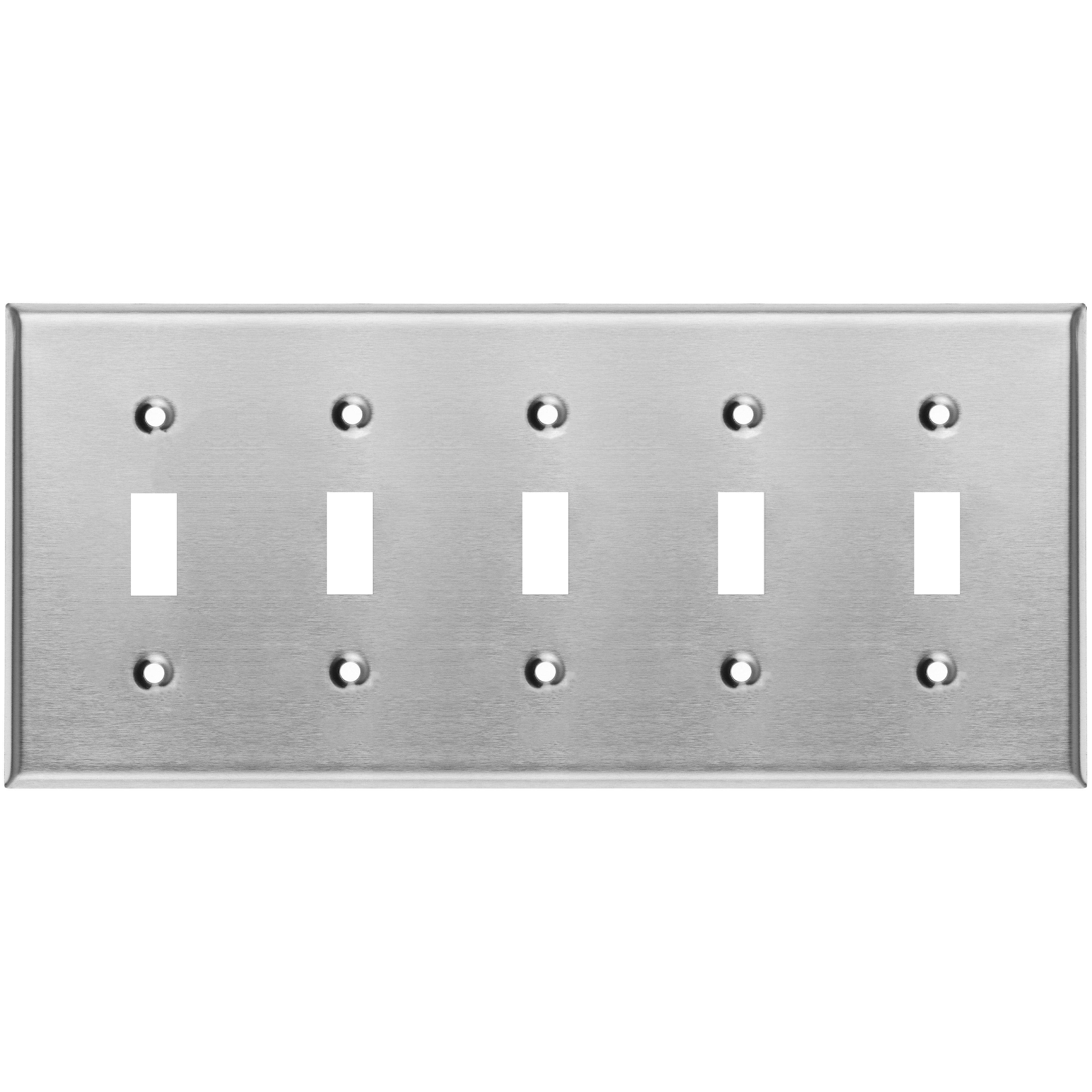 5 Gang Stainless Steel Toggle Switch Wall Plate Cover