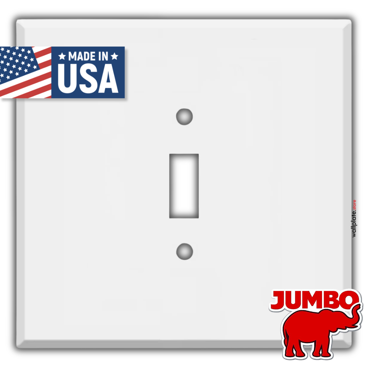 Oversized 2-Gang With (1) Toggle Centered Opening, White Metal Wallplate