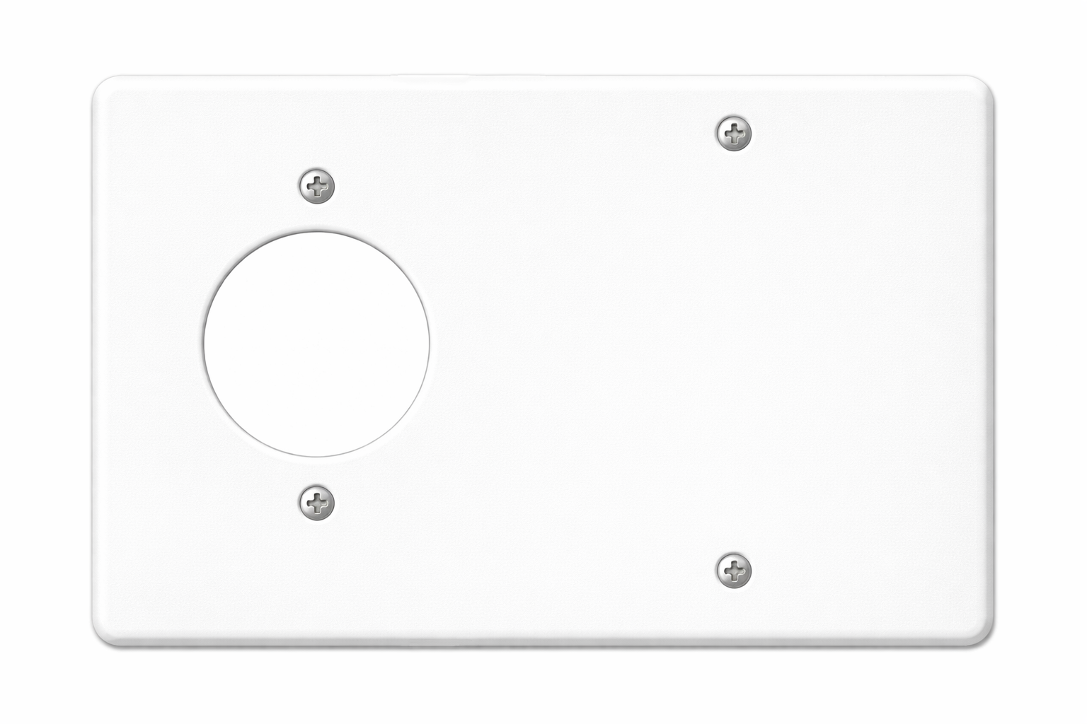 2-Gang with (1) Single Receptacle Opening (1.405 in. ID) (1) Blank, Standard Size, White Painted Metal Wallplate