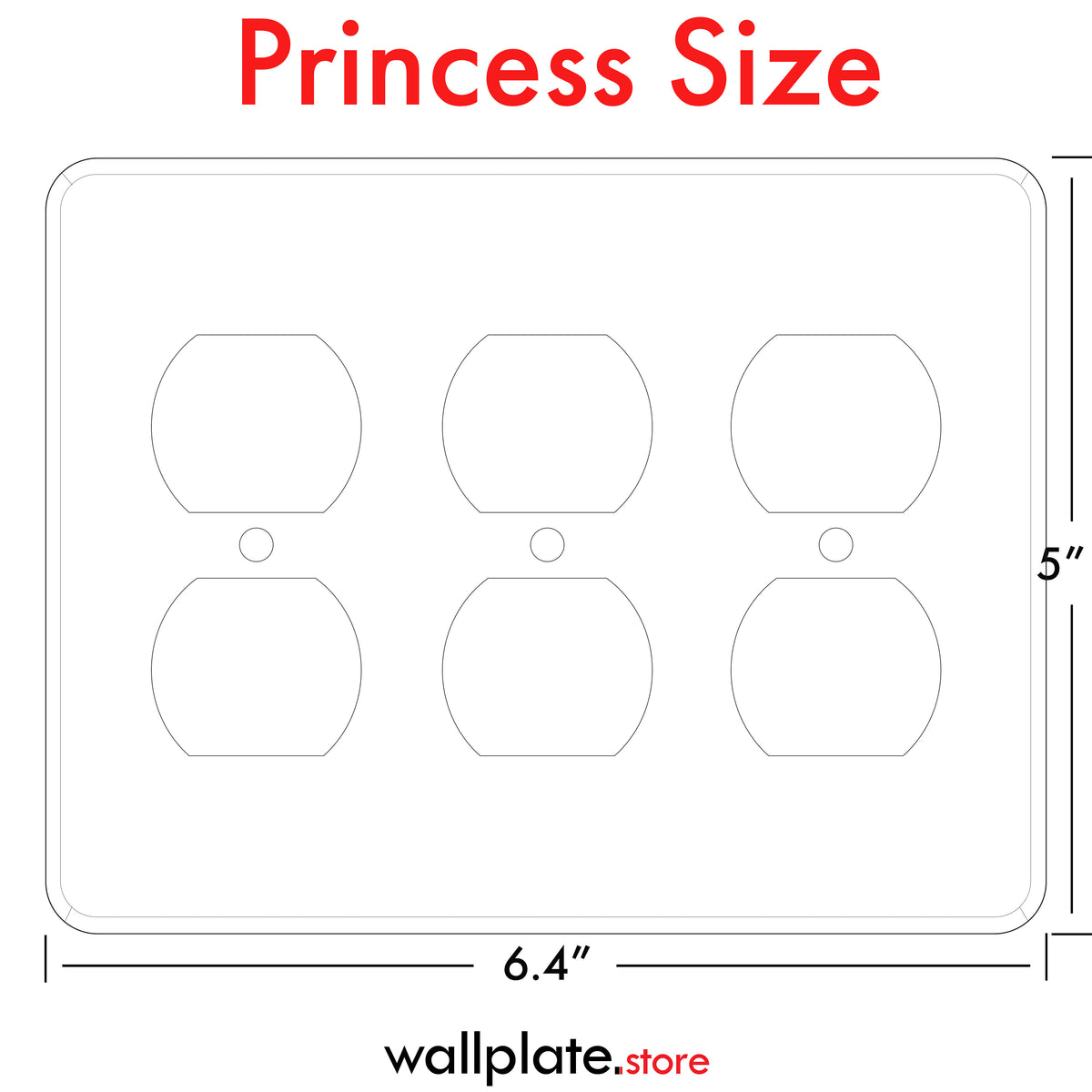 3-Gang Duplex, Princess Size, White Painted Metal Wallplate