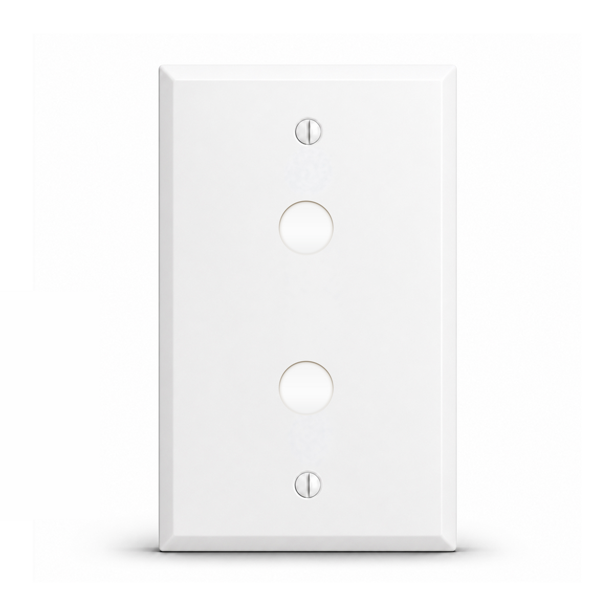 1-Gang, Standard Size, 2 x 1/2" Holes on 1-1/2" Centers, White Semi-Gloss Finish, Painted Metal Wall Plate Outlet Cover - Made in USA