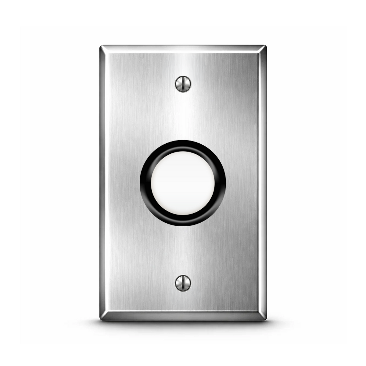 1-Gang, Standard, 1.405 in. Round Telephone Opening with 1 in. ID Plastic Bushing, Stainless Steel Type 430 Satin Finish, Stainless Steel Wall Plate Outlet Cover - Made in USA