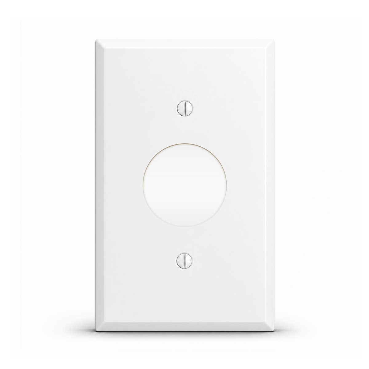 1-Gang, Standard, 1-1/4" Hole for Telephone Jack, White Semi-Gloss Finish, Painted Metal Wall Plate Outlet Cover - Made in USA