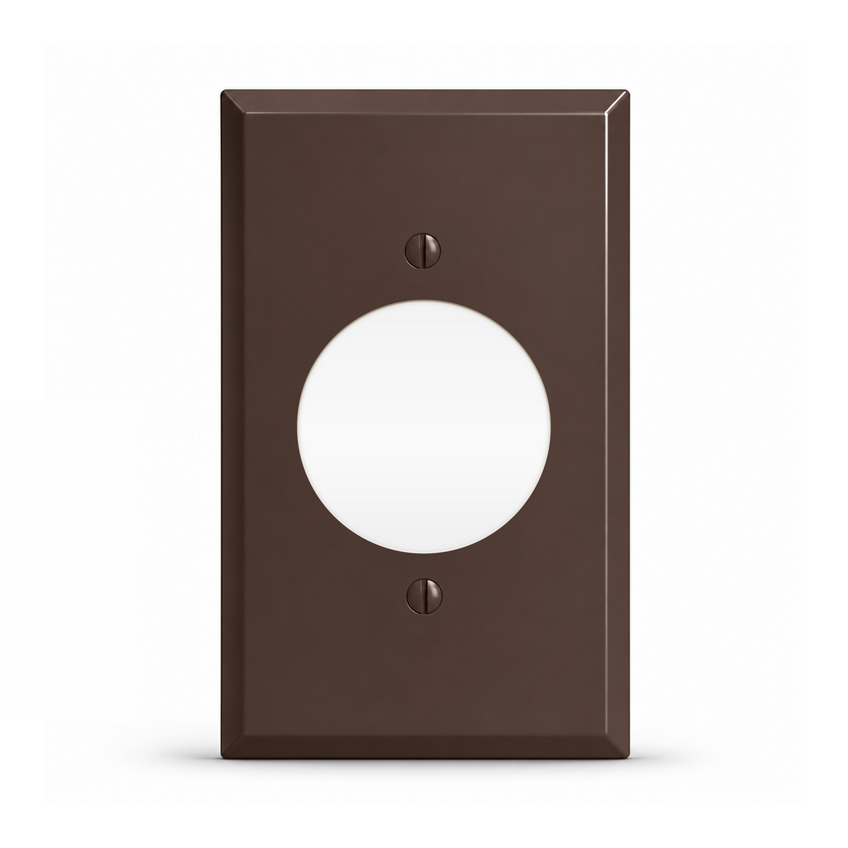 1-Gang, Standard Size, 30A 3 & 4 Wire TL Round Receptacle Opening, Brown Semi-Gloss Finish, Painted Metal Wall Plate Outlet Cover - Made in USA