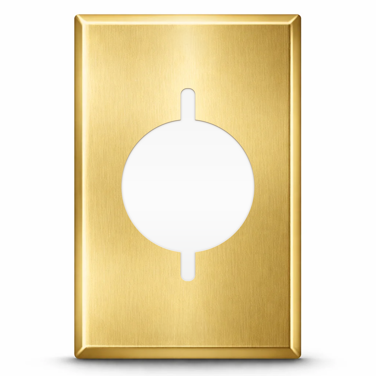 1-Gang, Oversize, 30/50 Amp 3-Wire Range Dryer Receptacle Opening, Satin Brass Finish, Metal Wall Plate Outlet Cover - Made in USA