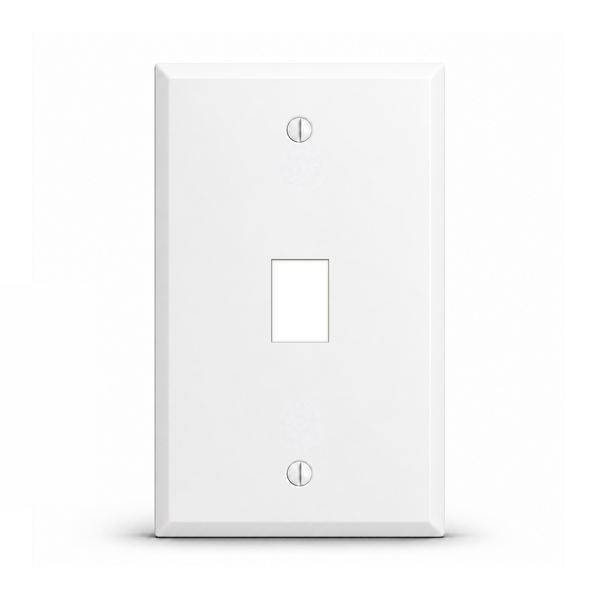 1-Gang Standard Size, Single RJ45 (Cat5/Cat6) Datacom Wall Plate, Painted Metal Wall Plate Outlet Cover, White Semi-Gloss Finish, Made in USA