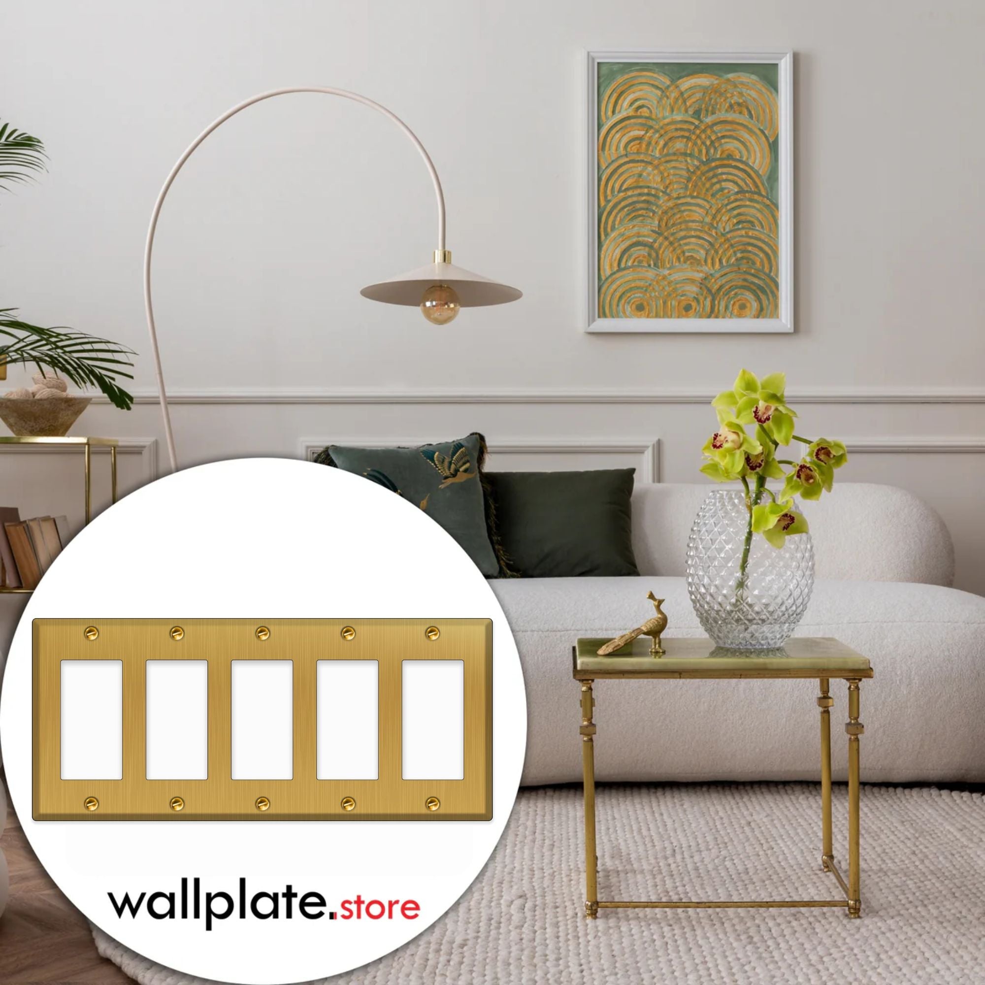 5-Gang GFI, Standard Size, Metallic Finish Wallplate