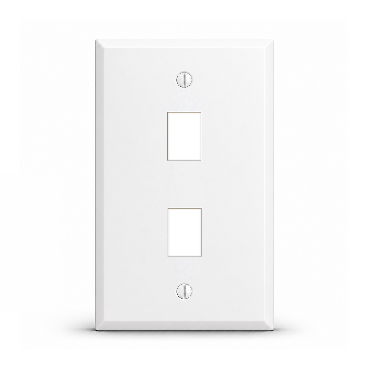 1-Gang, Standard Size, 2 RJ11 Telephone/Data Jack Openings, White Semi-Gloss Finish, Painted Metal Wall Plate Outlet Cover - Made in USA