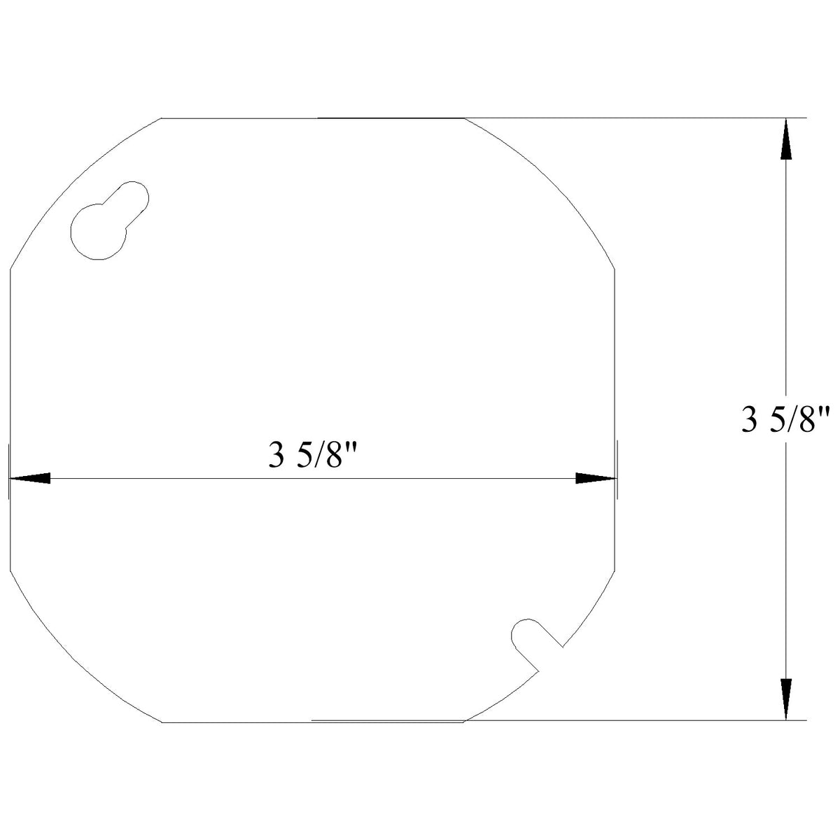 4 Inch Octagon Box Cover for 1/2 Inch Knockout – Galvanized Steel - Made In USA