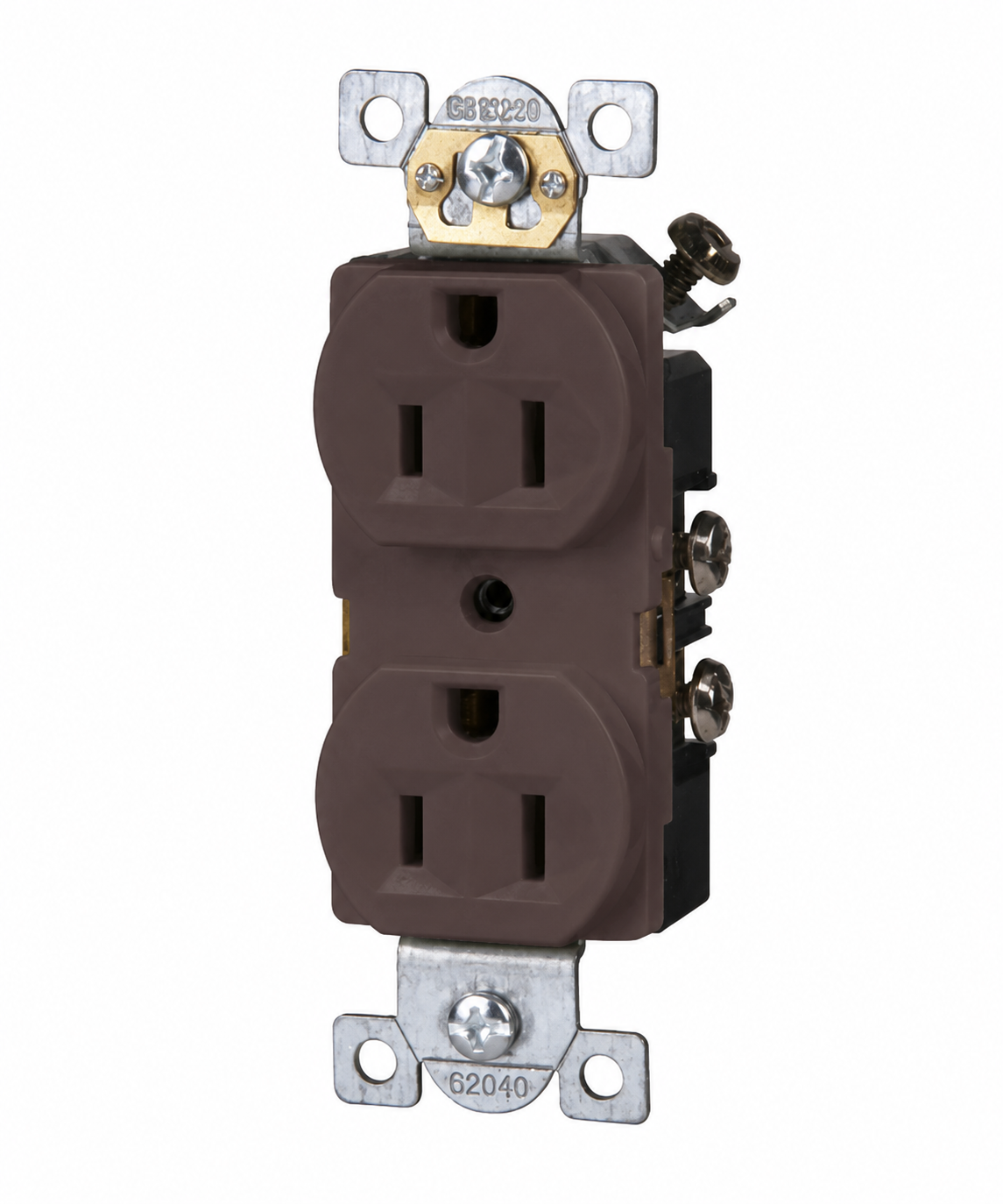 Brown, Standard Duplex Receptacle, 15A-125V