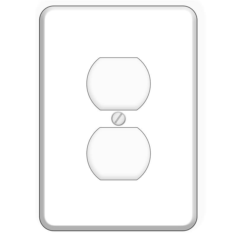 1 Gang with Duplex opening, Maxi size, White Painted Metal Wallplate