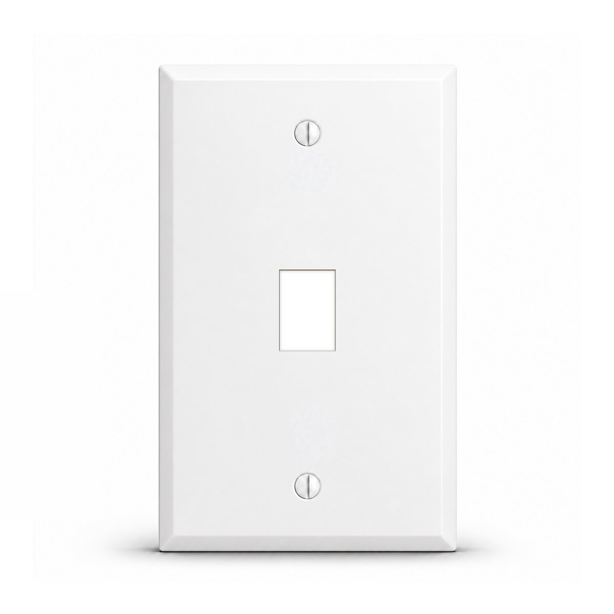 1-Gang, Standard Size, 1 RJ11 Telephone/Data Jack Opening, White Semi-Gloss Finish, Painted Metal Wall Plate Outlet Cover - Made in USA