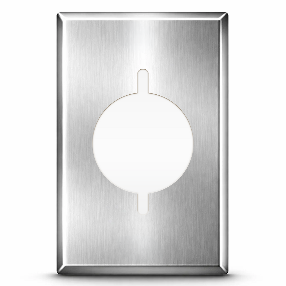 1-Gang, Oversize, 30 / 50 Amp 3 Wire Range / Dryer Receptacle Opening (2.125 in. ID), Stainless Steel Type 430 Satin Finish, Stainless Steel Wall Plate Outlet Cover - Made in USA