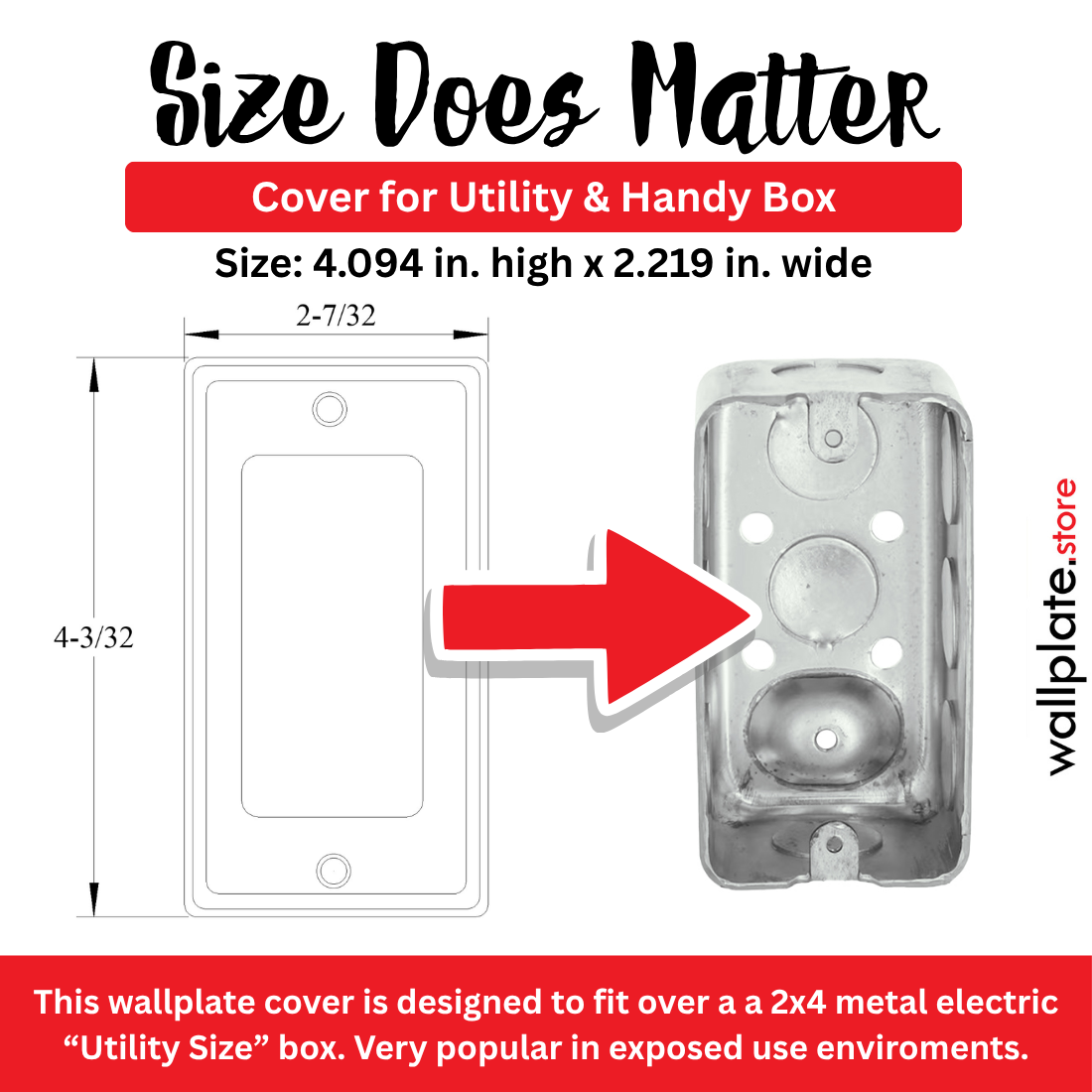 1-Gang Utility Size Galvanized Steel Cover – 1 Decora/GFCI Opening