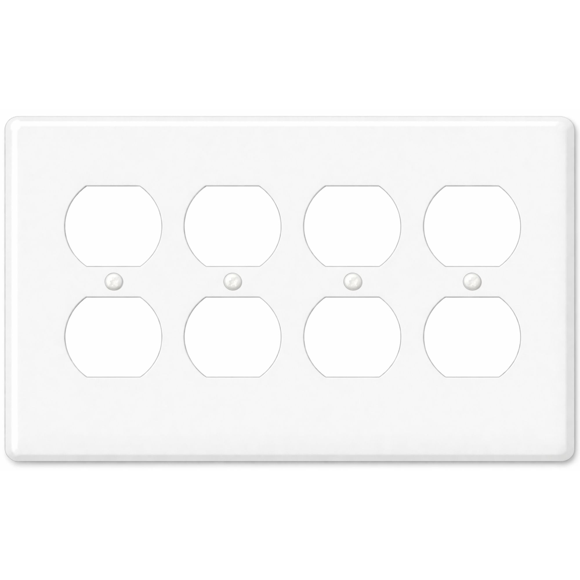 4-Gang Duplex, Princess Size, White Painted Metal Wallplate