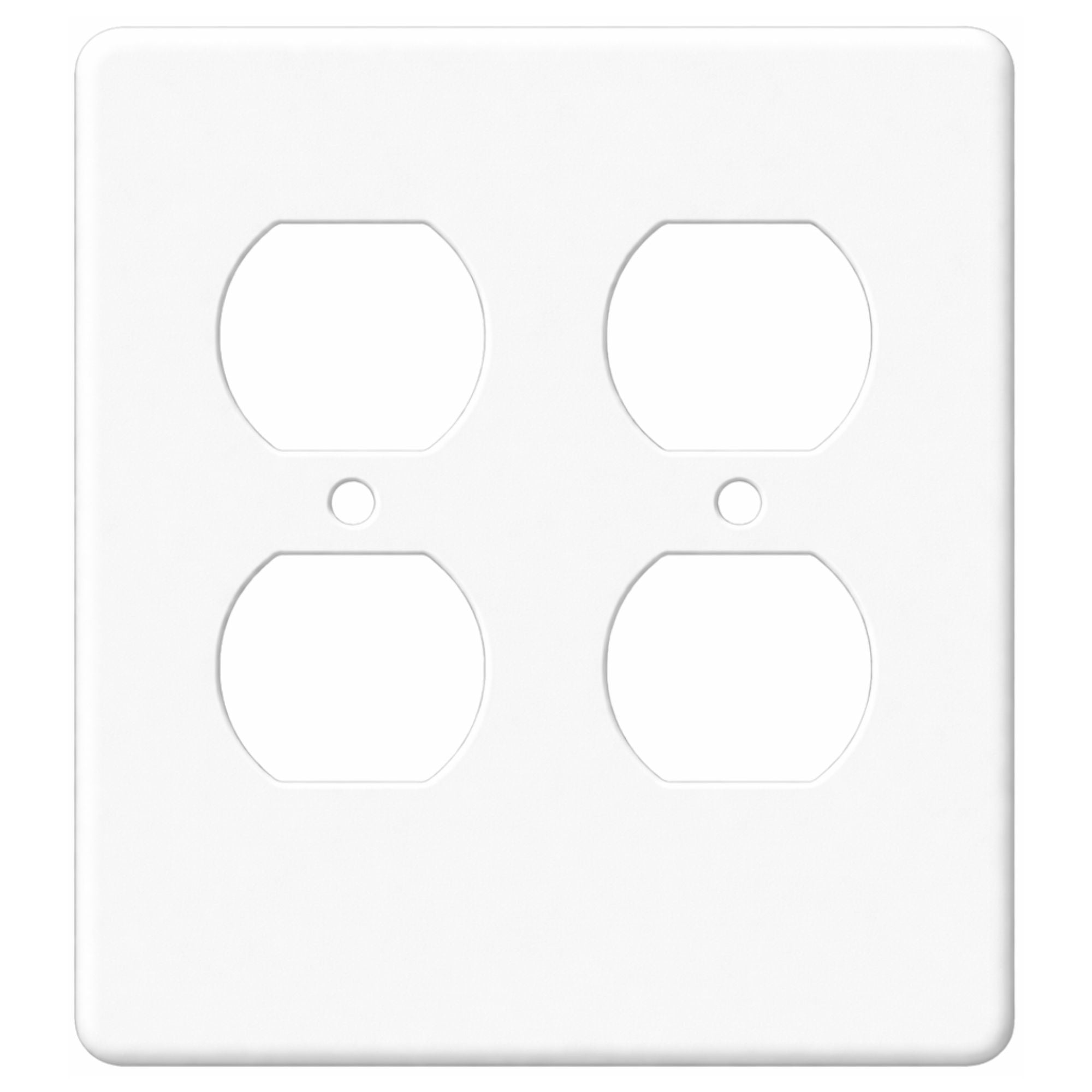 2-Gang Duplex, Princess Size, White Painted Metal Wallplate