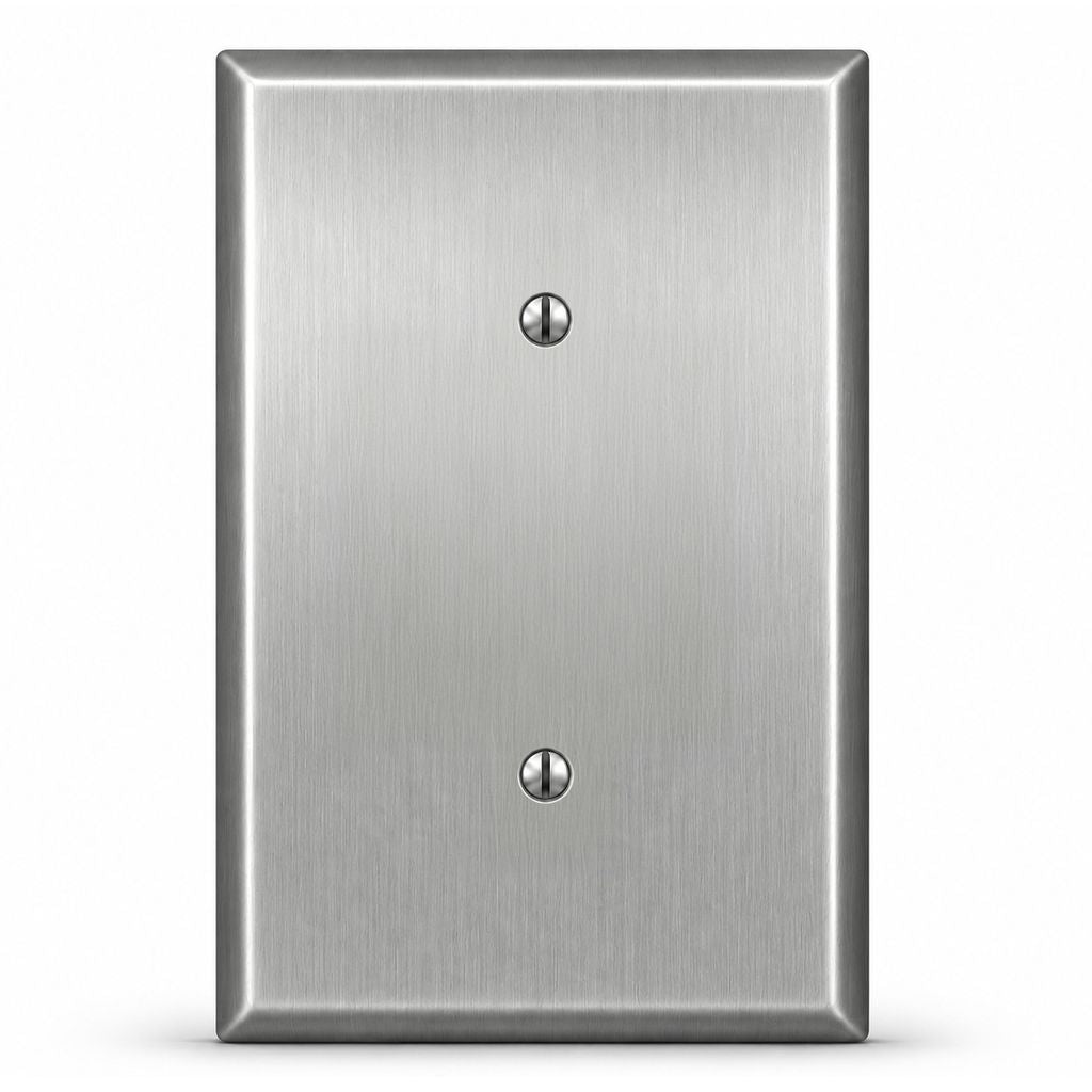 1-Gang, Oversize, Blank Opening, Metallic Finish, Wall Plate - Made in USA