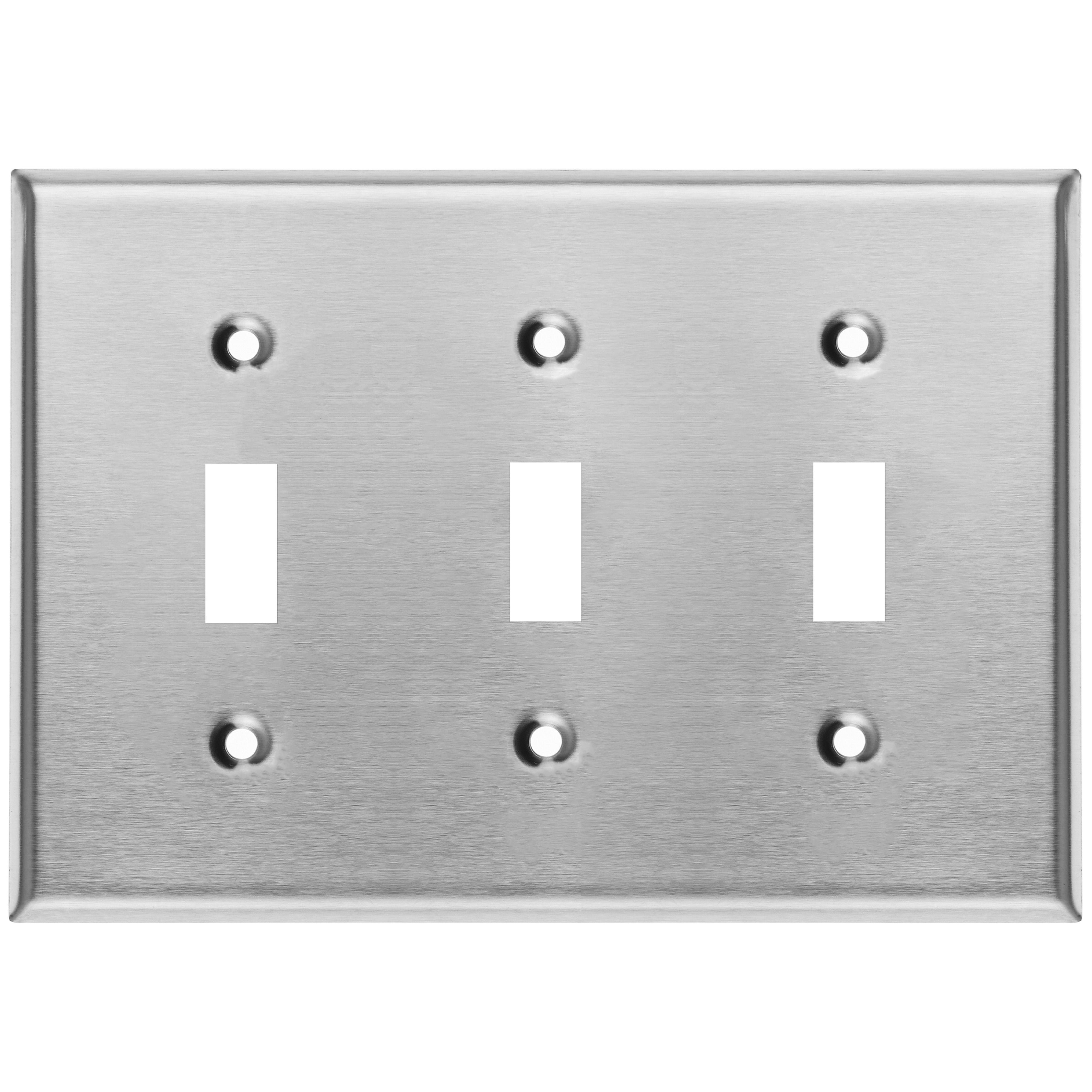 3 Gang Stainless Steel Toggle Switch Wall Plate Cover