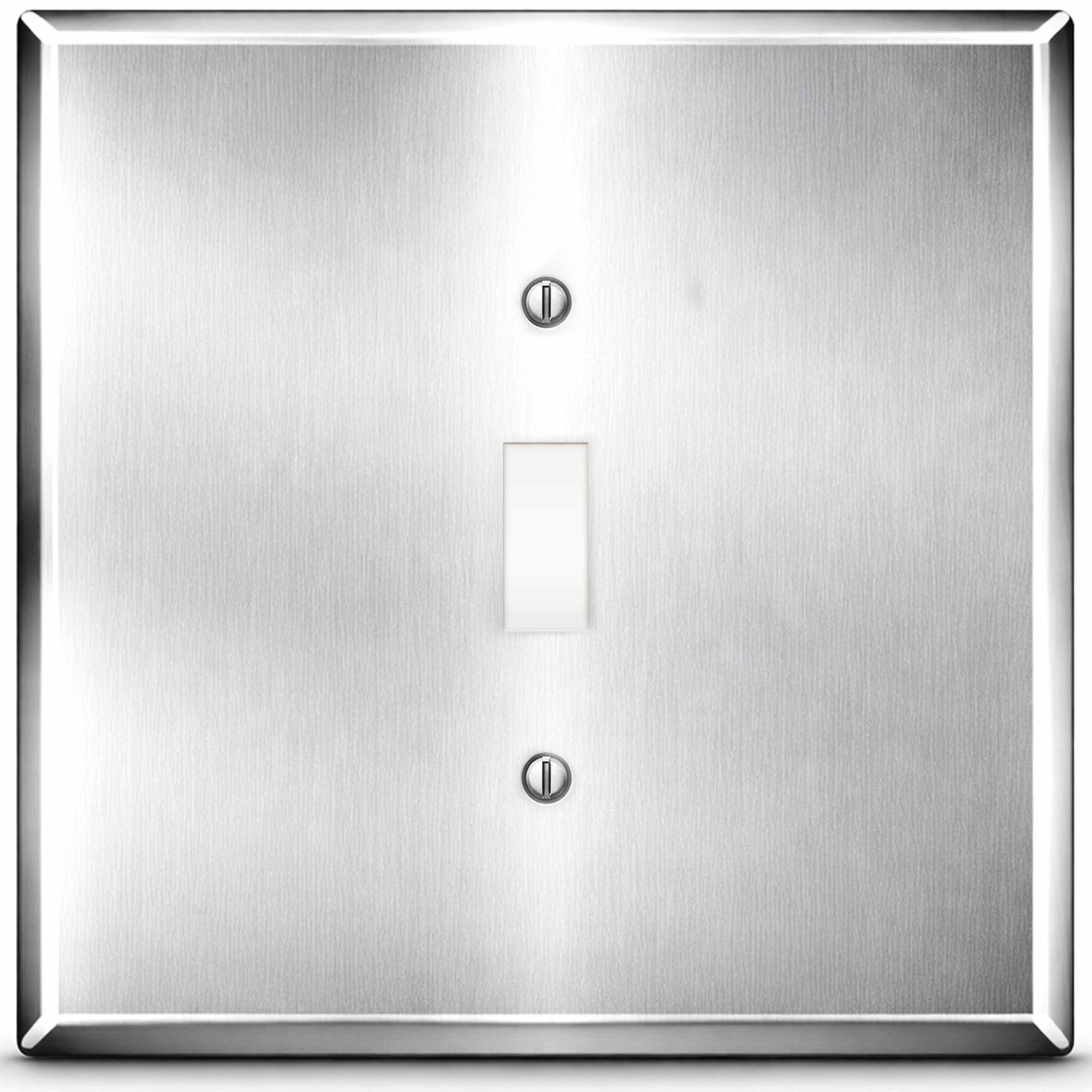 2‑Gang Jumbo Oversized Toggle Switch Wall Plate – Centered Toggle Opening – Stainless Steel (Made in USA)