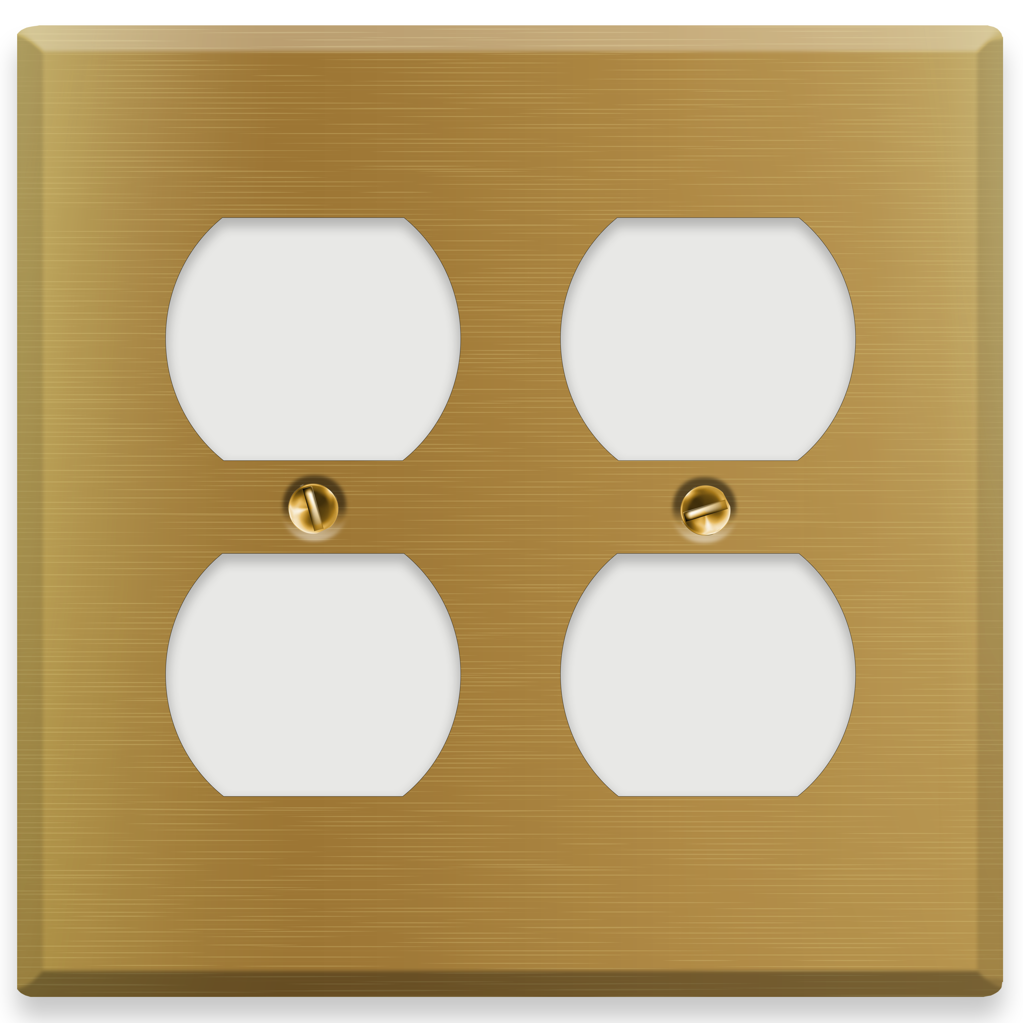 2-Gang Satin Brass Duplex Receptacle Cover