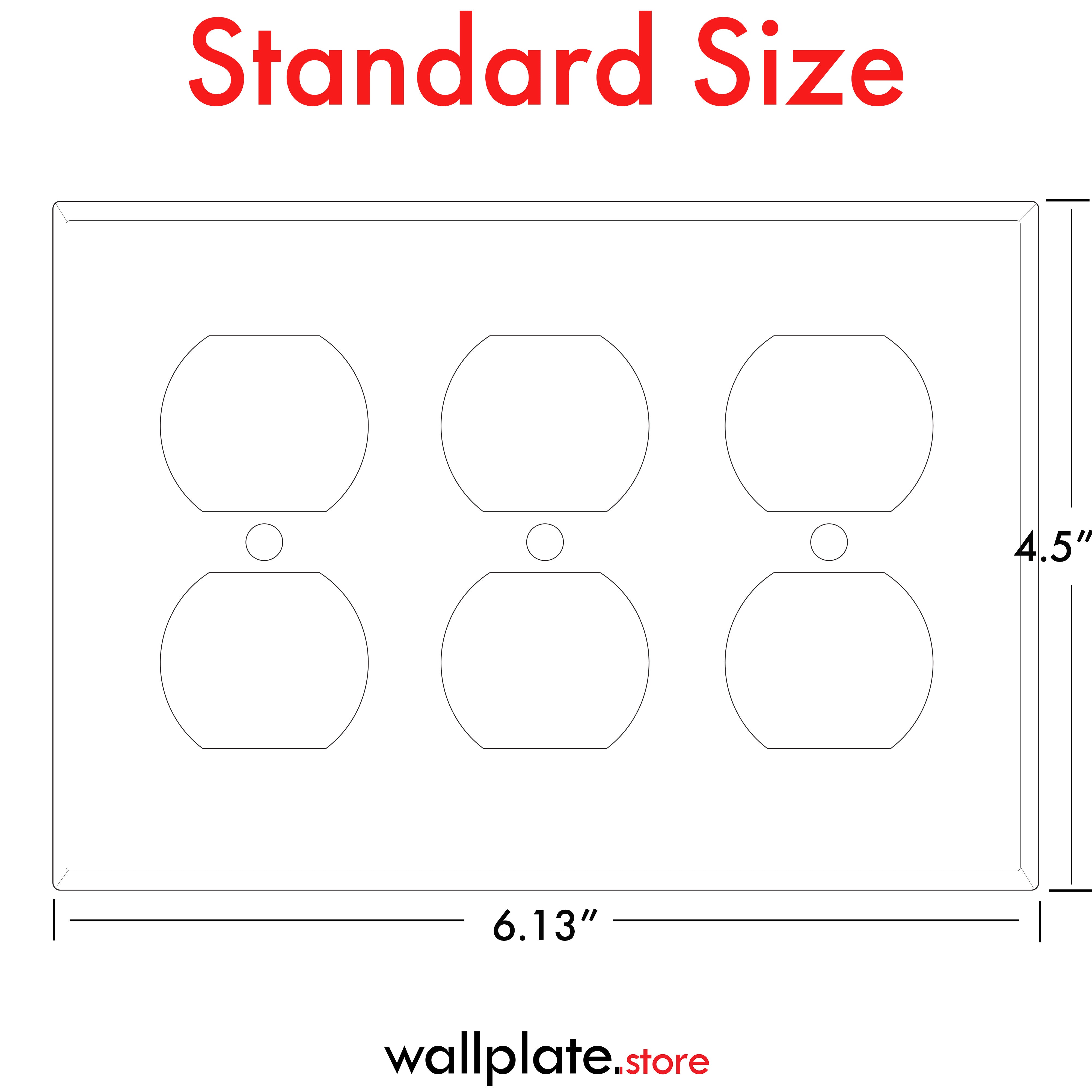 3 Gang White Metal Duplex Receptacle Wall Plate