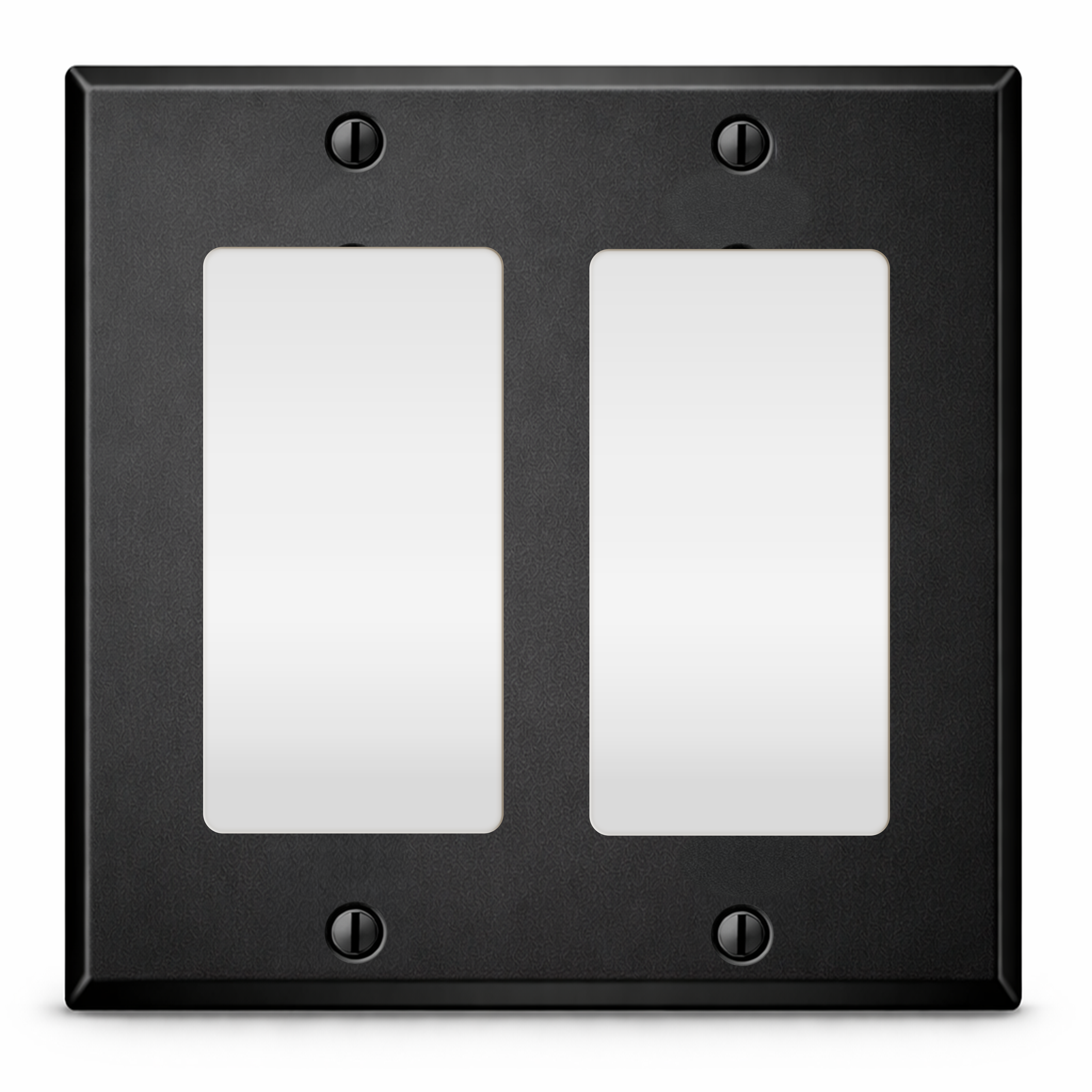 2 Gang GFI, Standard size, Black painted metal wallplate