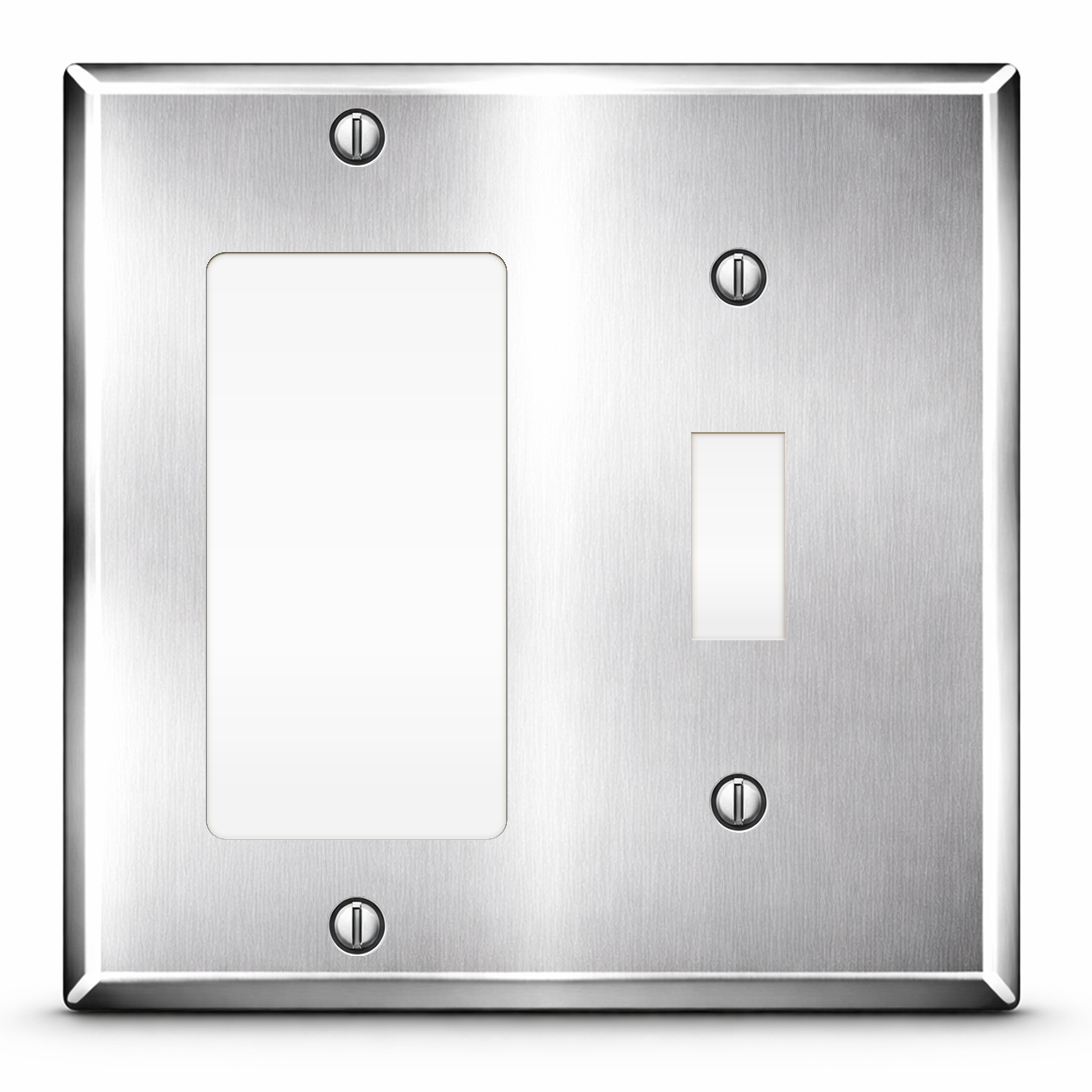 2 Gang Stainless Steel Toggle and Rocker Switch Wall plate