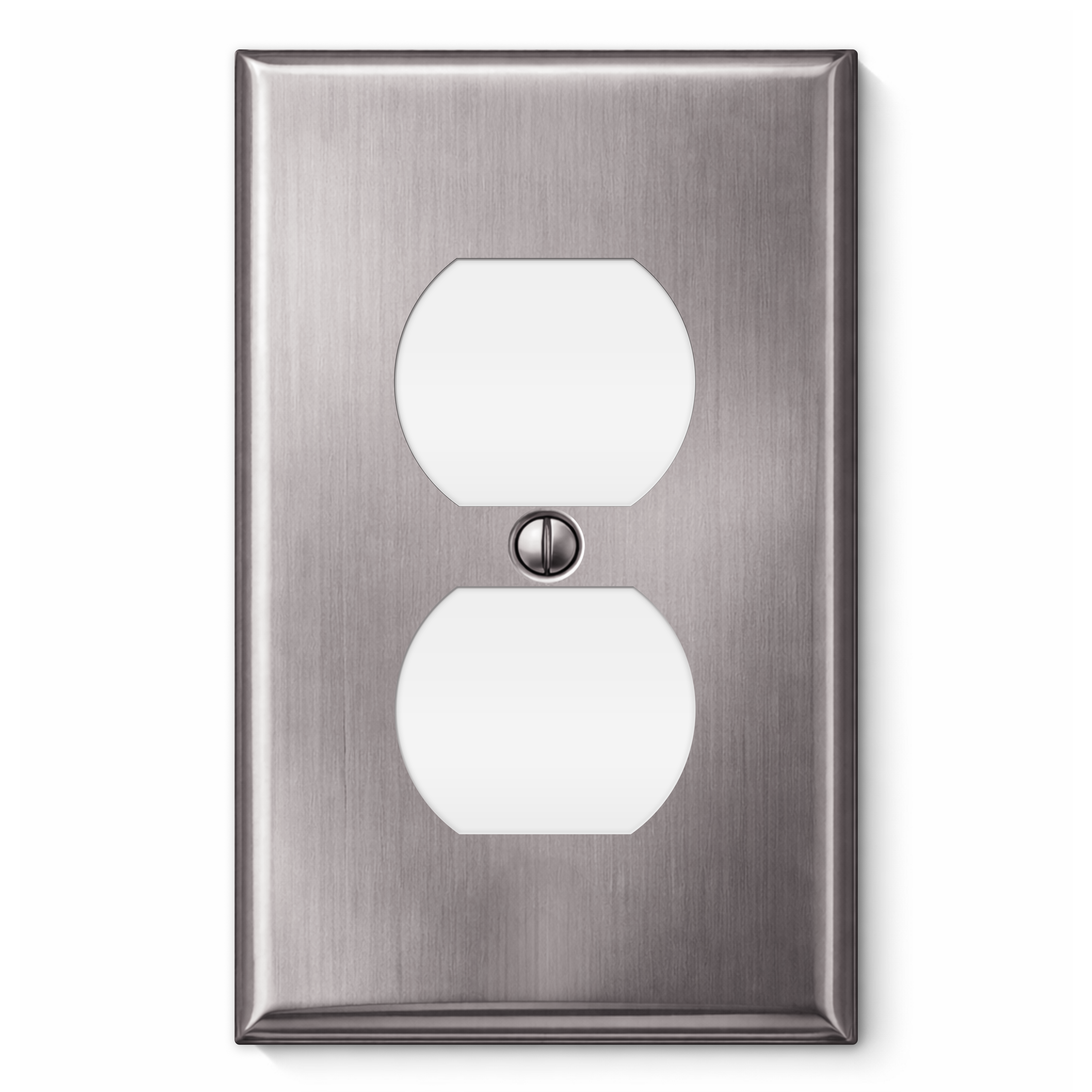 1 Gang Stainless Steel Duplex Receptacle Wallplate Outlet Cover | Made in USA