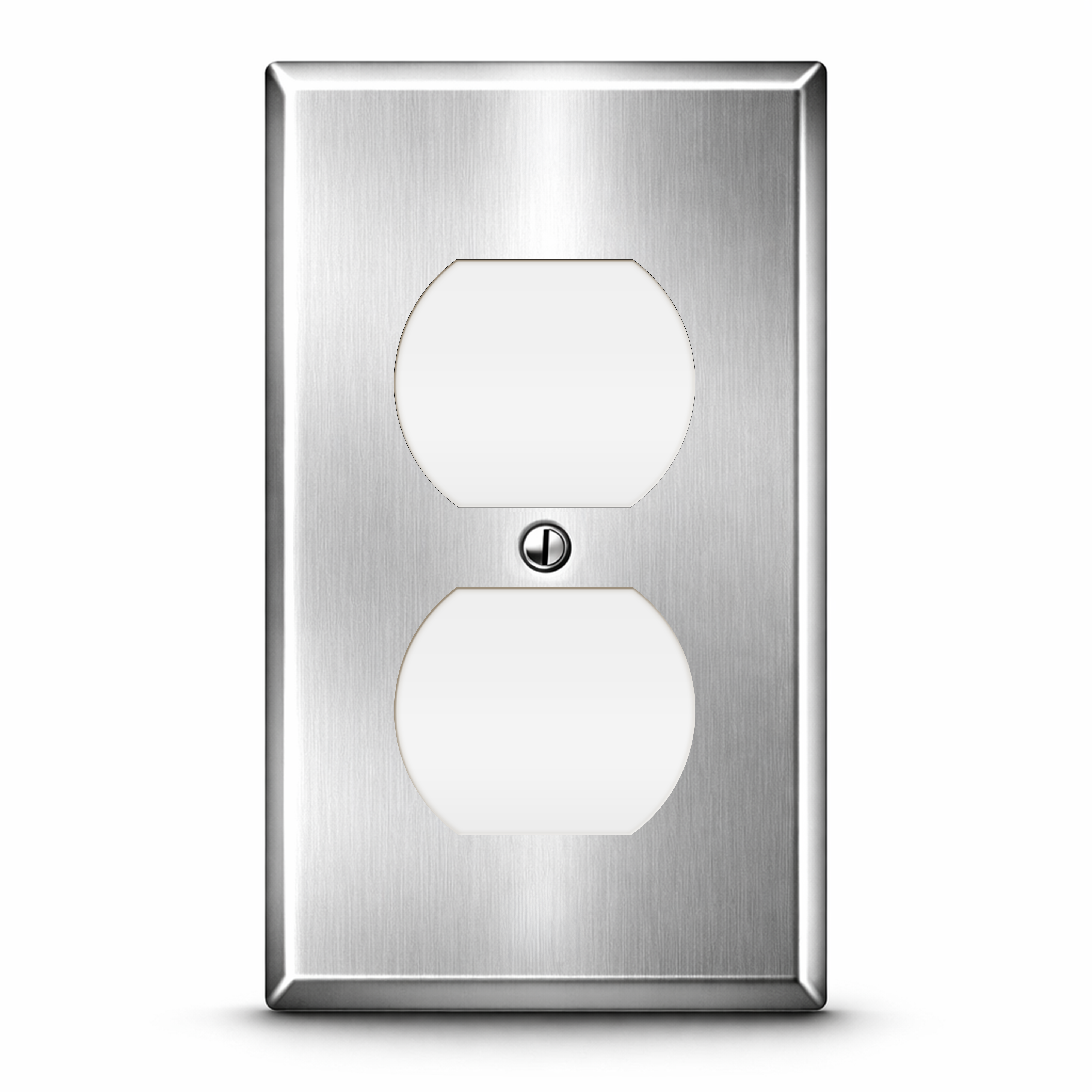 1 Gang Stainless Steel Duplex Receptacle Wallplate Outlet Cover | Made in USA