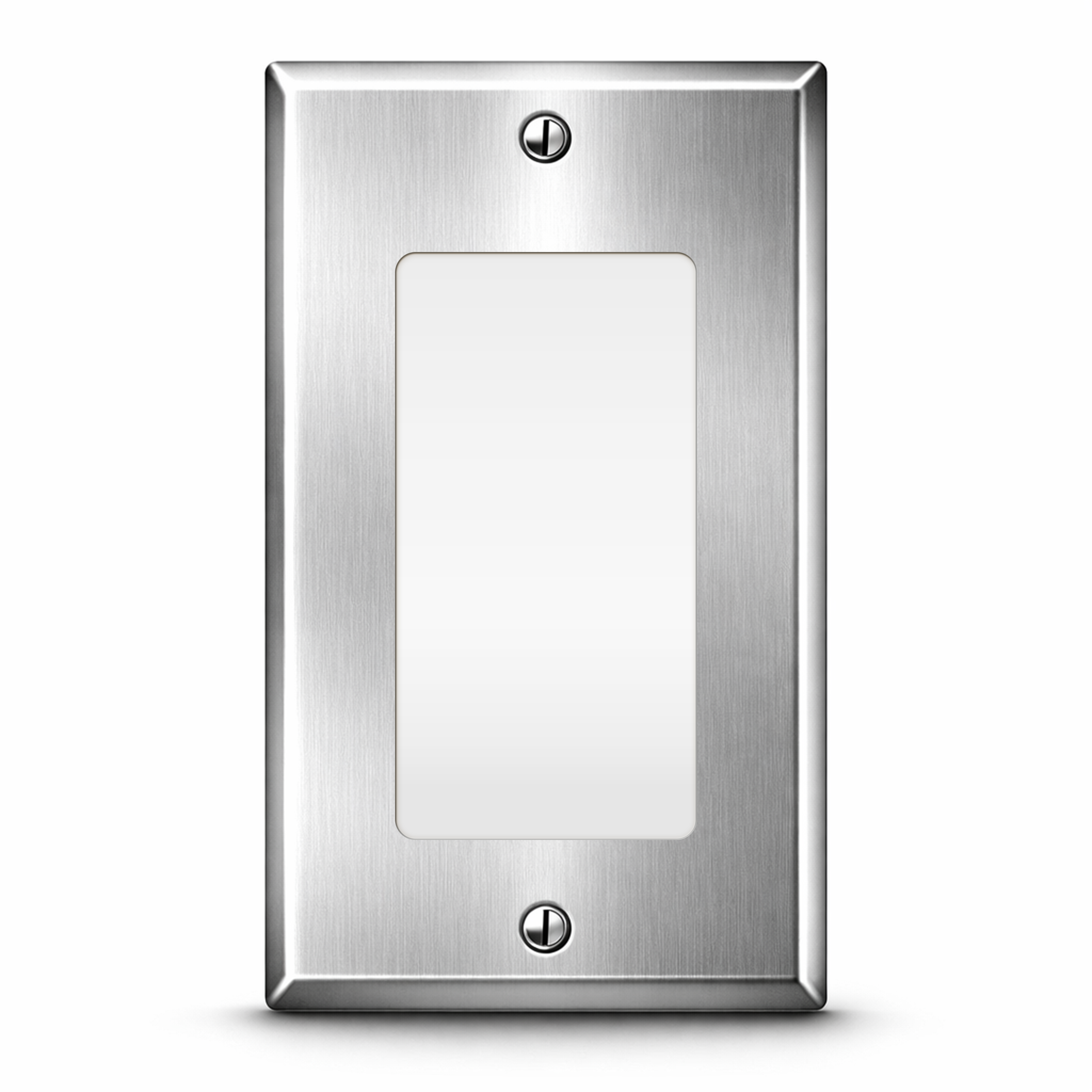 1-Gang Stainless Steel Rocker GFCI Decora® Style Wall Plate, Made in USA