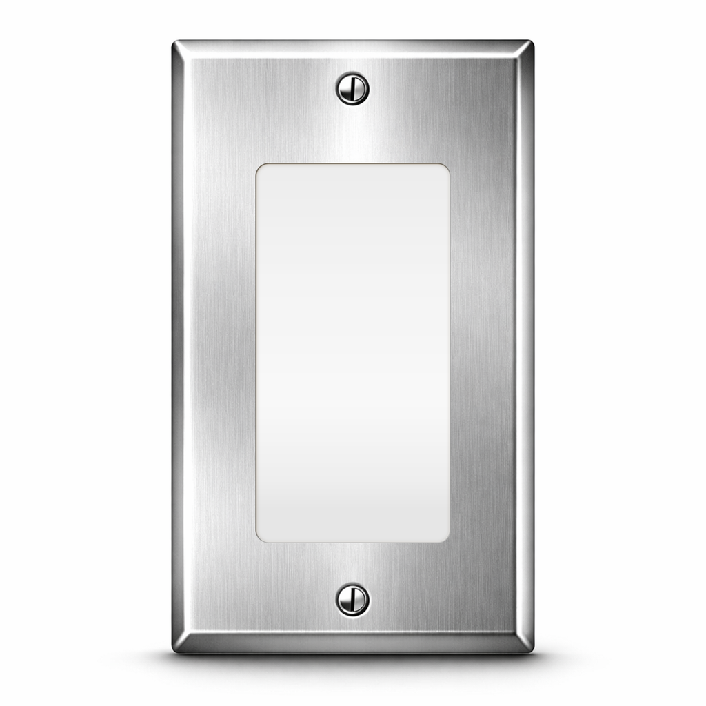 Wall Panel Rocker 1-Gang Stainless Steel Rocker GFCI Decora® Style Wall Plate, Made in U