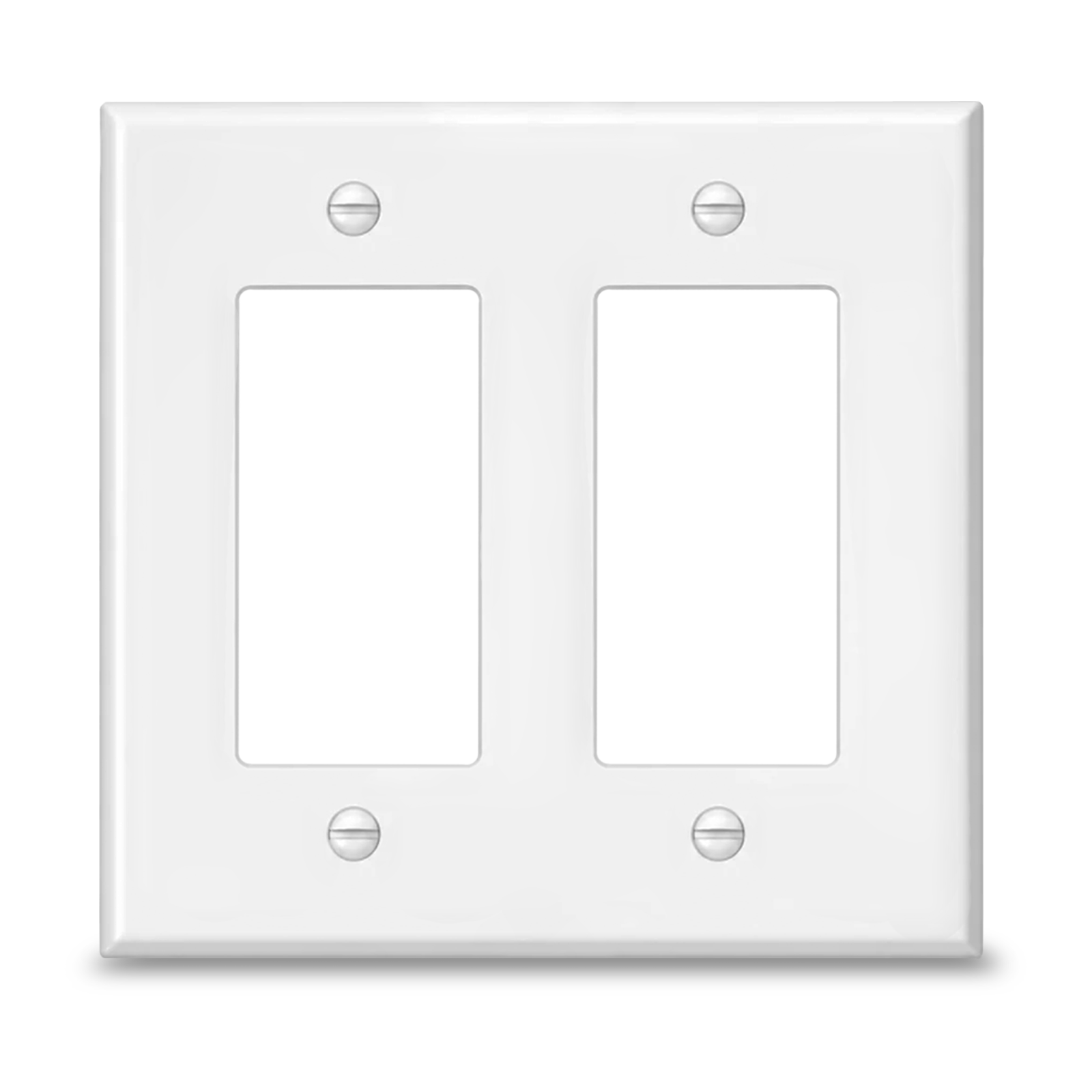 2 Gang White Metal Decora® Style Rocker GFCI Switch Wall Plate Cover