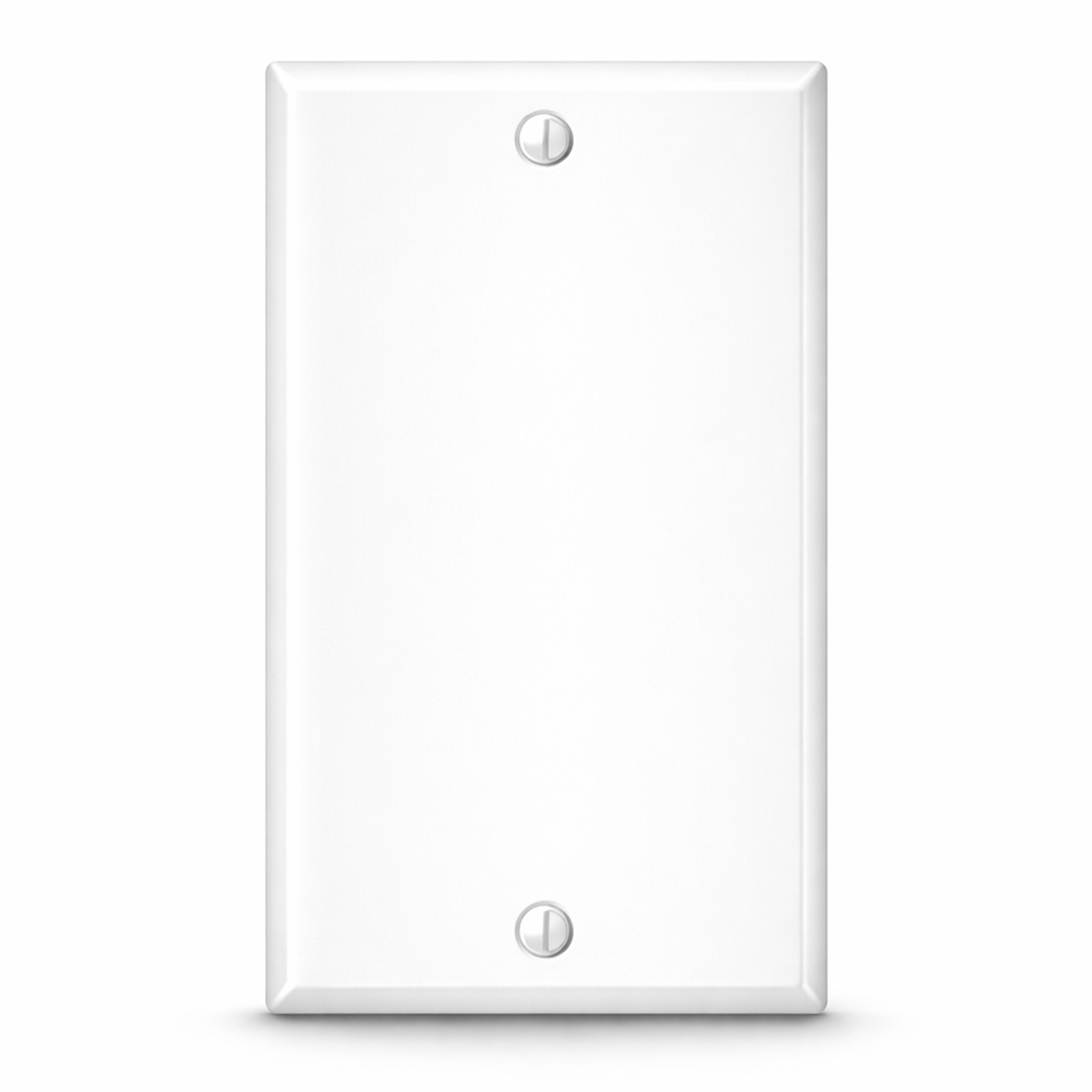 1-Gang Blank, Standard Size, White Painted Metal Wallplate