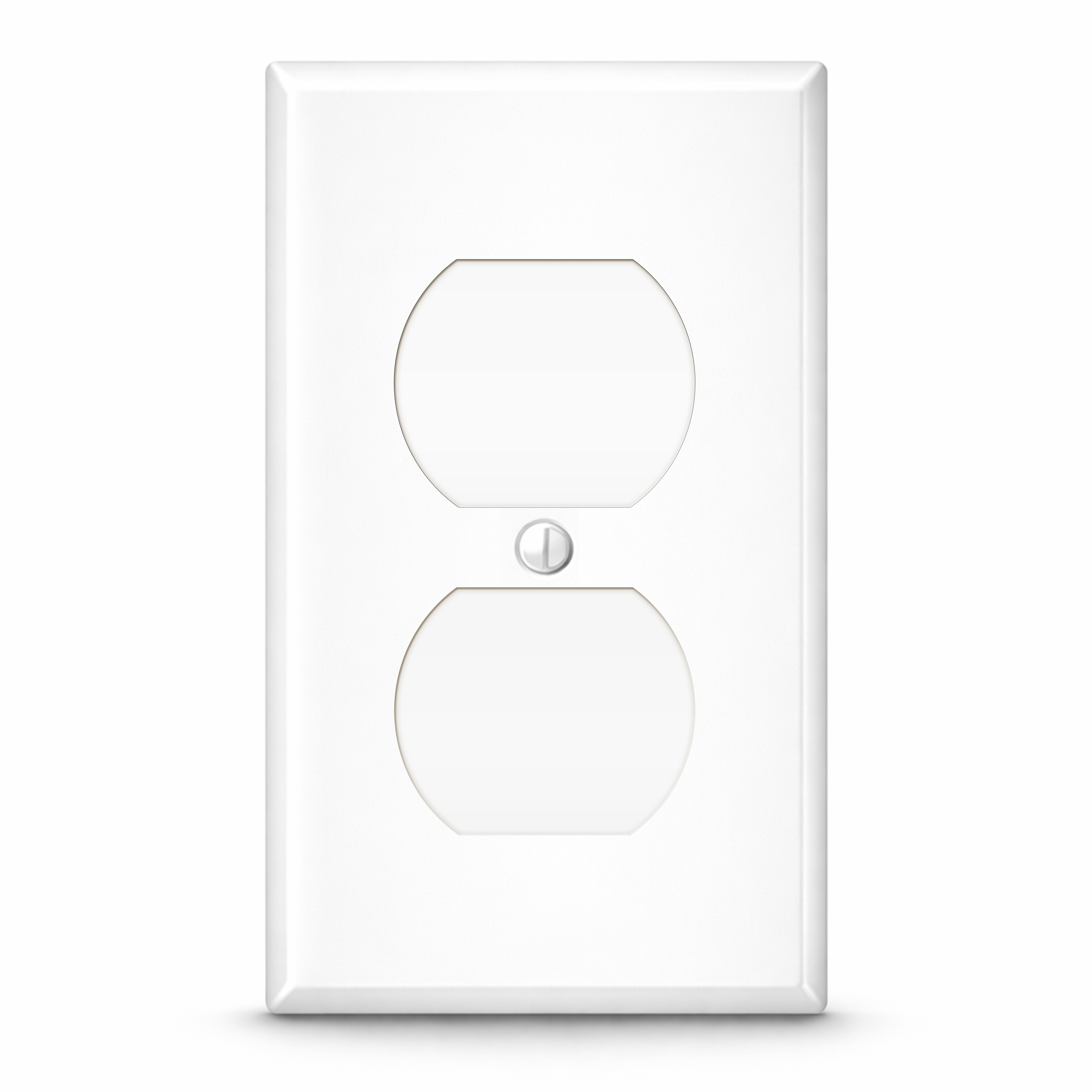 1 Gang White Metal Duplex Receptacle Wall Plate